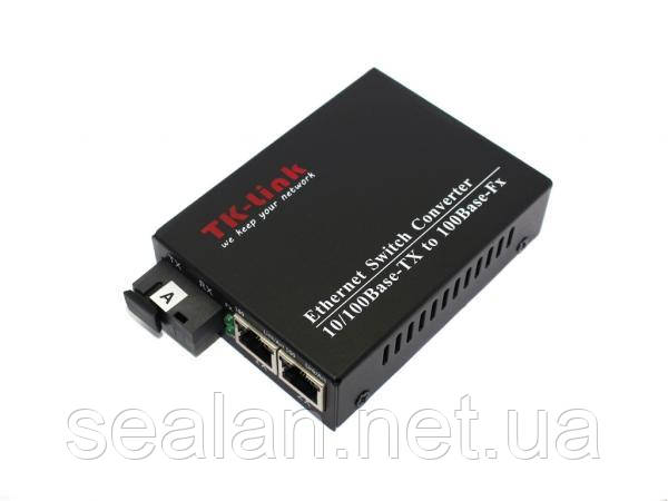 Медіаконвертер світч комутатор 2 портовий 1SC.WDM 100mb+2RJ45 100mb 1310 TK-link