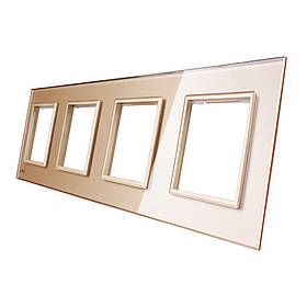 Рамка Livolo чотиримісна Золотий