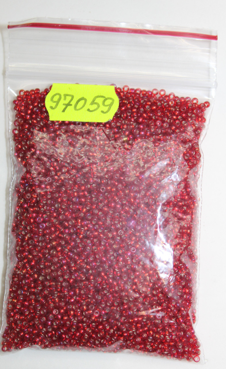 Бісер 10/0, колір — малиновий райдужний, No97059 (пач.50 грамів)