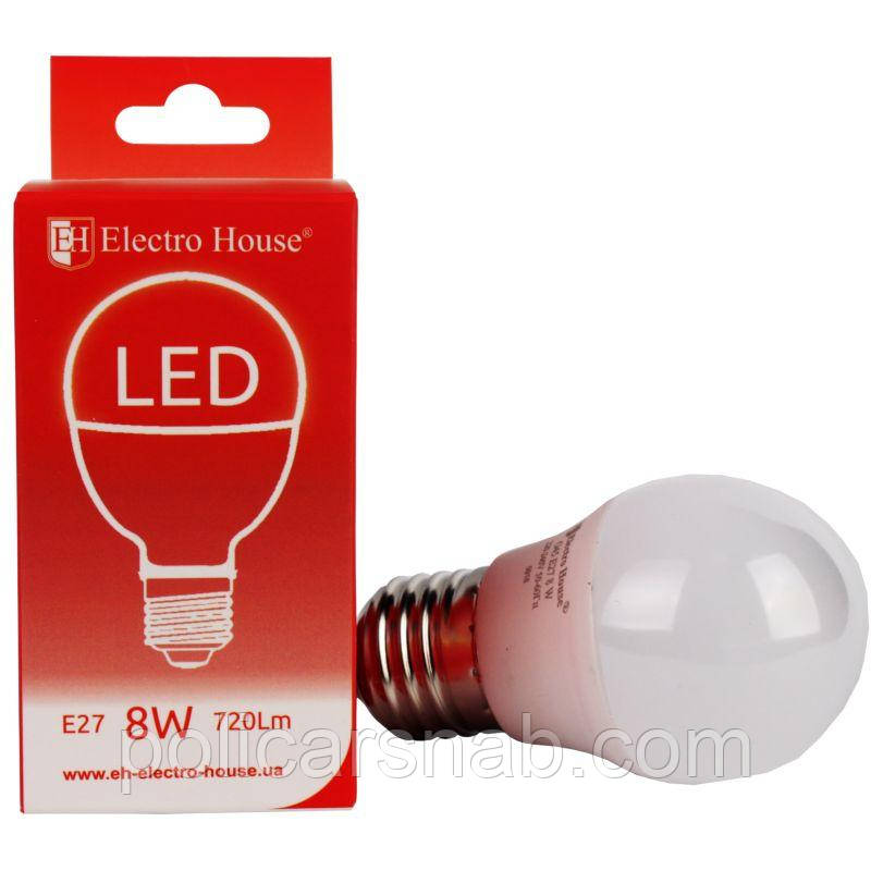 LED лампа "шар" E27 G45 8W