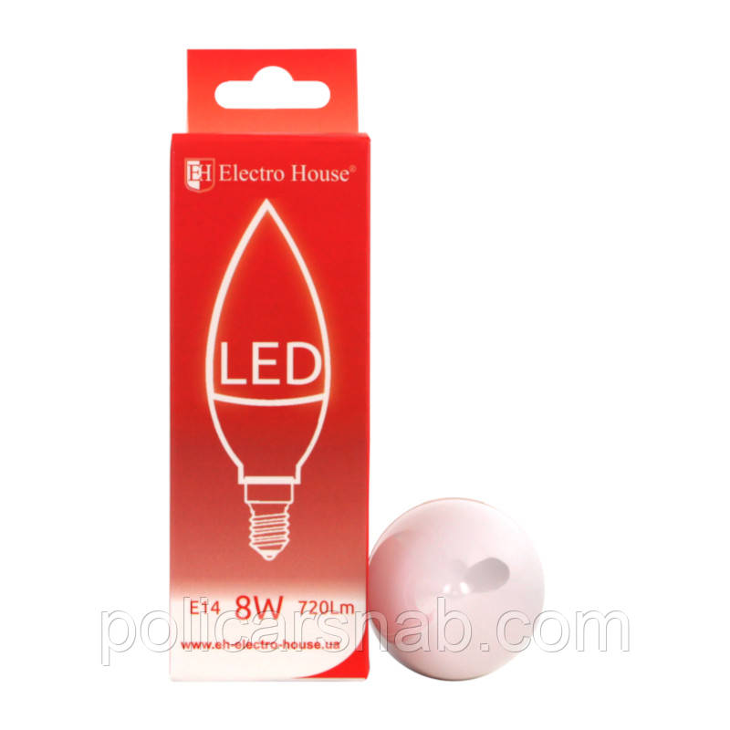 ElectroHouse LED лампа "свеча" Е14 8W