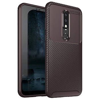 Чохол Carbon Case Nokia X6 / Nokia 6.1 plus Коричневий