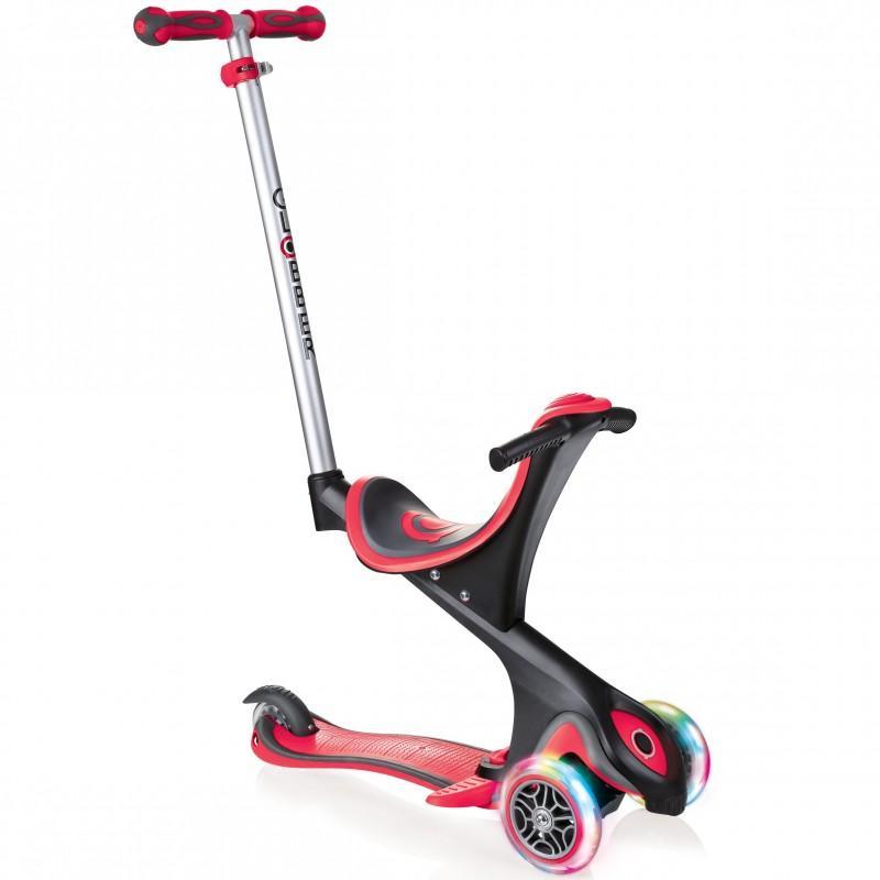 GLOBBER — Самокат серії EVO COMFORT LIGHTS 5 в 1, червоний, колеса з підсвіткою, до 20/50 кг, 1+, 3 колеса, фото 1