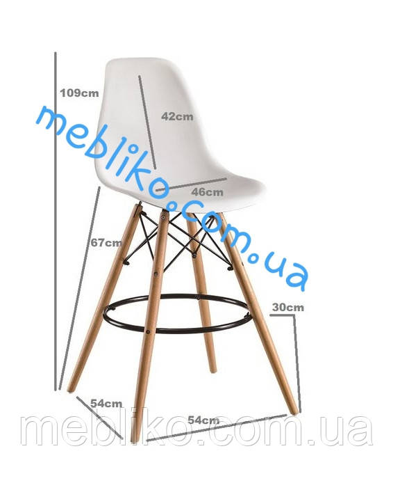 Стул барный AC-016WH (Eames Chair ) зеленый - фото 3 - id-p369056614