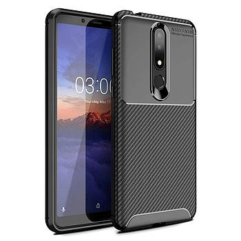 Чохол Carbon Case Nokia X3 / Nokia 3.1 Plus Чорний