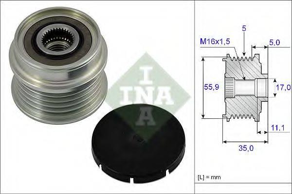 ШКИВ РЕМНЯ ГЕНЕРАТОРА  INA 535000510 на AUDI A4 A6 SEAT TOLEDO VW PASSAT SKODA SUPERB