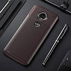 Чохол Carbon Case Motorola E5 Plus Коричневий, фото 2