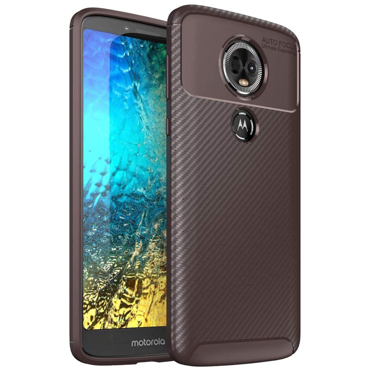 Чохол Carbon Case Motorola E5 Plus Коричневий