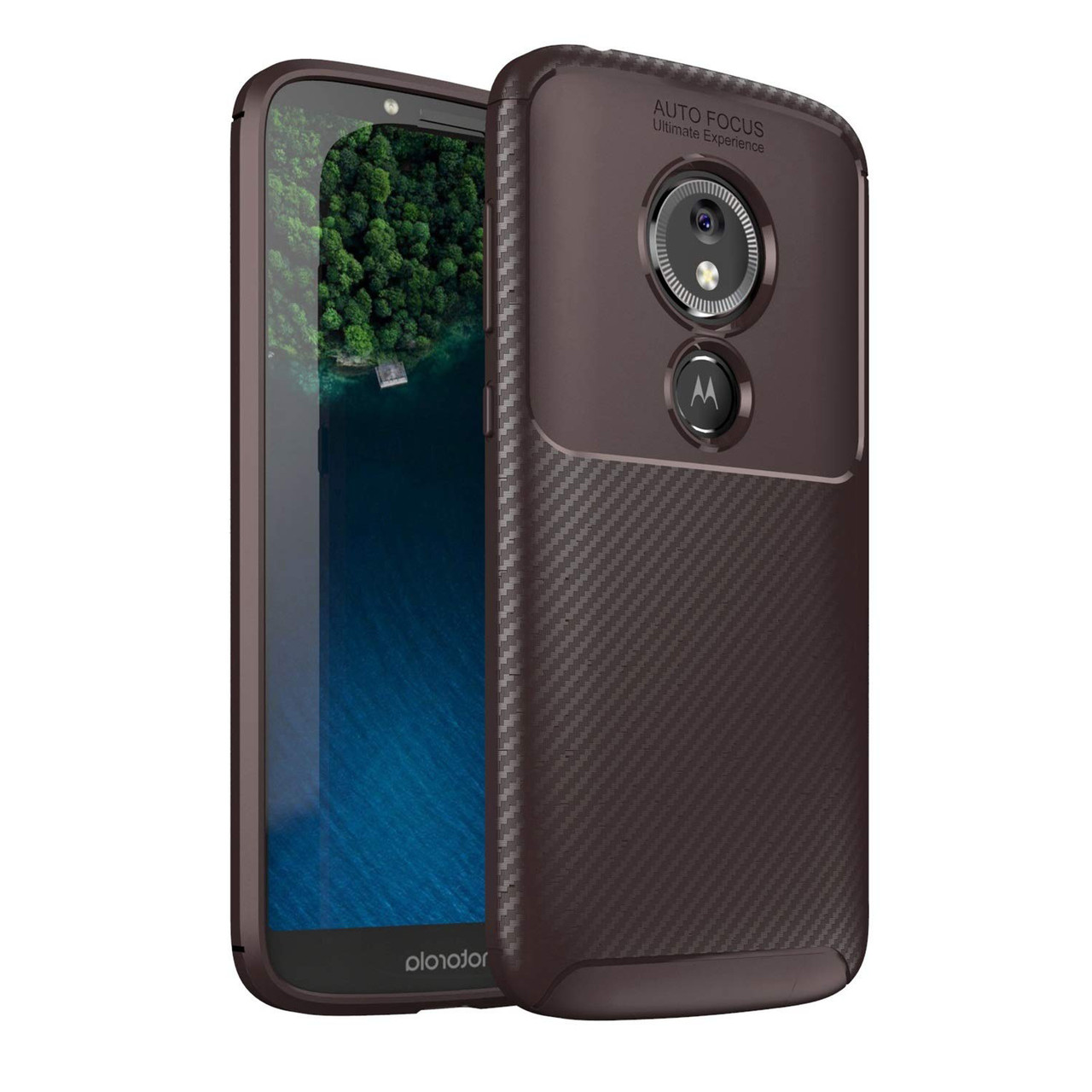 Чохол Carbon Case Motorola E5 Play Коричневий