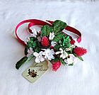 Квітковий браслет ручної роботи "Суниця", фото 2