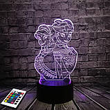 3D світильник з пультом і акумулятором 3D Lamp Холодне серце (LP-2673), фото 3
