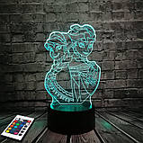 3D світильник з пультом і акумулятором 3D Lamp Холодне серце (LP-2673), фото 5