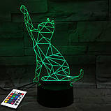 3D світильник з пультом і акумулятором 3D Lamp Кіт 2 (LP-2657), фото 4