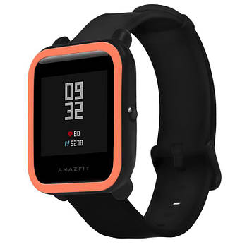 Захисний чохол Tamister для Xiaomi Amazfit Bip / Lite силіконовий з рамкою Чорний / Помаранчевий 2017P