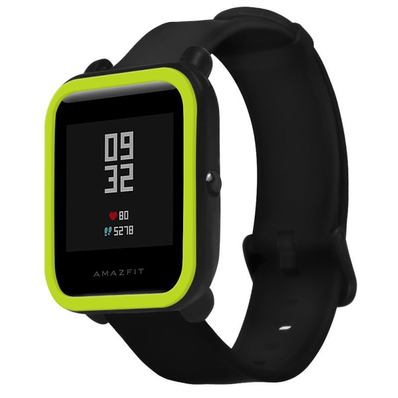 Захисний чохол Tamister для Xiaomi Amazfit Bip / Lite силіконовий з рамкою Чорний / Зелений 2017P