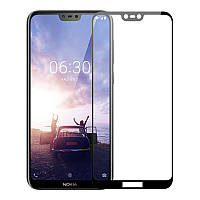 Захисне скло для Nokia 7.1 Full Glue, колір чорний