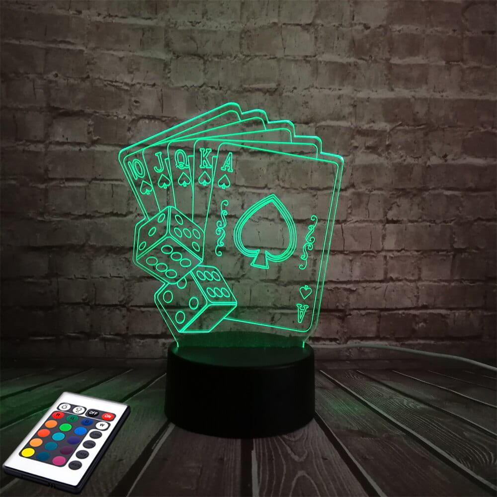 3D світильник з пультом і акумулятором 3D Lamp Флеш рояль (LP-2528), фото 1