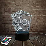 3D світильник з пультом і акумулятором 3D Lamp Флеш рояль (LP-2528), фото 2