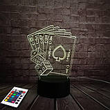 3D світильник з пультом і акумулятором 3D Lamp Флеш рояль (LP-2528), фото 4