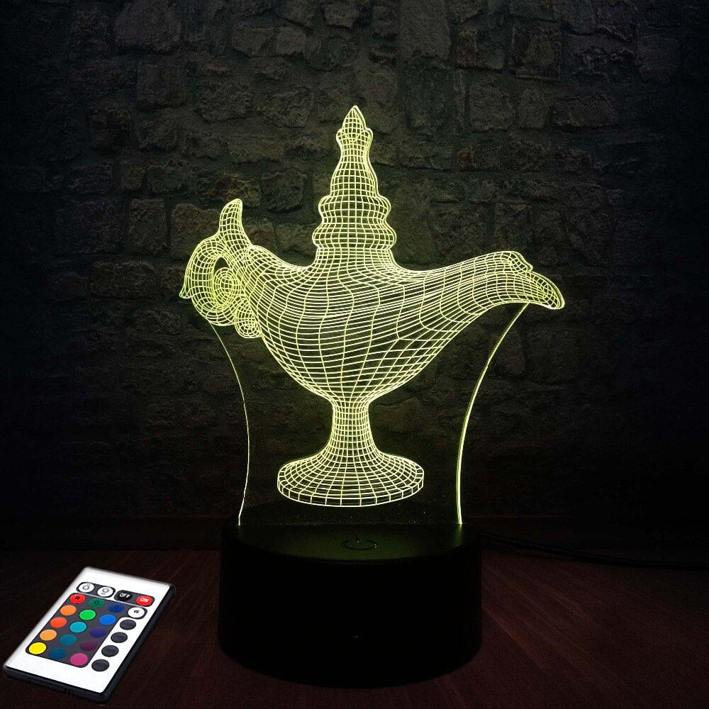 3D світильник з пультом і акумулятором 3D Lamp Лампа Алладина (LP-2513)