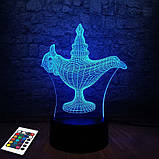 3D світильник з пультом і акумулятором 3D Lamp Лампа Алладина (LP-2513), фото 6