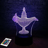 3D світильник з пультом і акумулятором 3D Lamp Лампа Алладина (LP-2513), фото 7