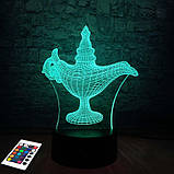 3D світильник з пультом і акумулятором 3D Lamp Лампа Алладина (LP-2513), фото 8