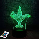 3D світильник з пультом і акумулятором 3D Lamp Лампа Алладина (LP-2513), фото 9