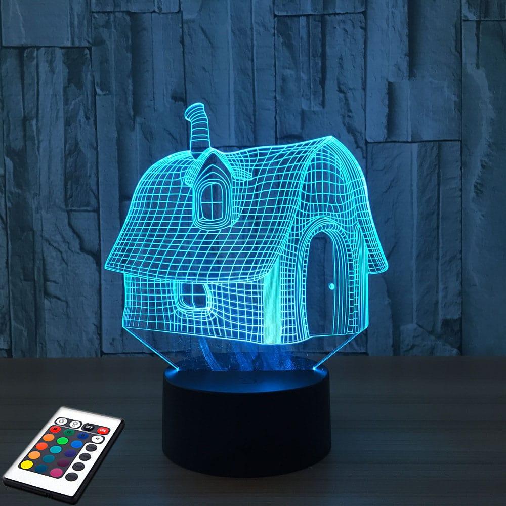 3D світильник з пультом і акумулятором 3D Lamp Казковий будиночок (LP-2479)