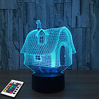 3D світильник з пультом і акумулятором 3D Lamp Казковий будиночок (LP-2479)