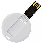 Флеш накопичувач USB 64ГБ у вигляді візитної картки КРУГЛИЙ білий колір під повнокольоровий друк лого під нанесення | Юсб флешка, фото 3
