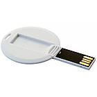 Флеш накопичувач USB 64ГБ у вигляді візитної картки КРУГЛИЙ білий колір під повнокольоровий друк лого під нанесення | Юсб флешка, фото 5