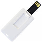 Флеш накопичувач USB 4ГБ у вигляді візитної картки МІНІ білий колір під повнокольоровий друк лого під нанесення | Юсб флешка, фото 3