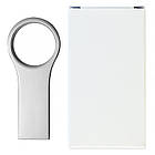 Флеш накопичувач у металевому корпусі СРІБНИЙ колір під гравіювання логотипу 16ГБ (0495-1-16GB)| Юсб флешка, фото 4