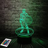 3D світильник з пультом і акумулятором 3D Lamp Капітан Америка (LP-2840), фото 5