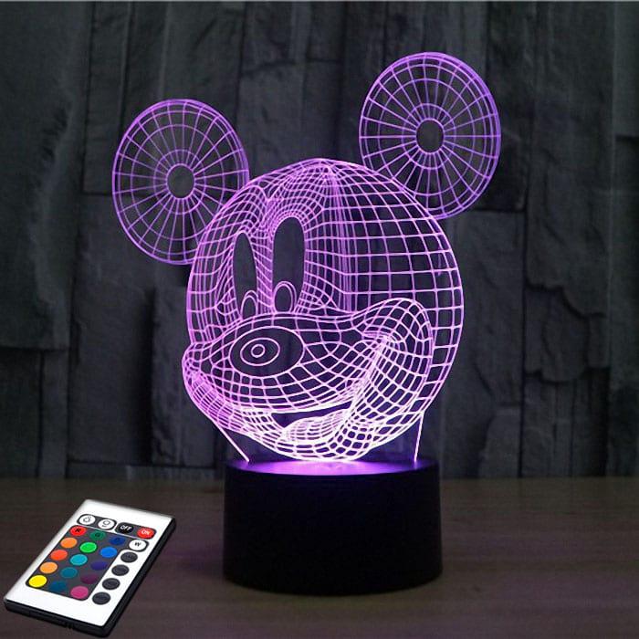 3D-світильник з пультом і акумулятором 3D Lamp Мікі Маус (LP-2754)