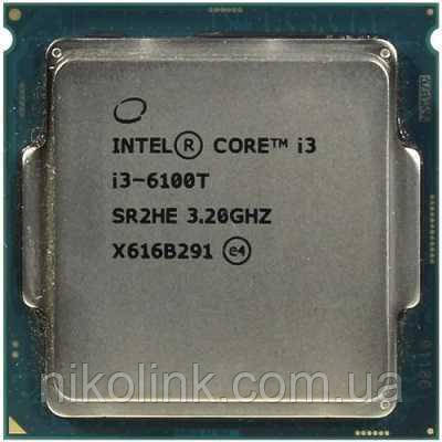 Процессор Intel Core i3-6100T 3.2GHz/8GT/s/3MB, s1151 (BX80662I36100T), Tray, б/у