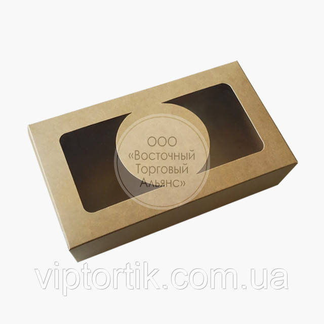 Упаковка для пряників з прозорим вікном - Крафт - 200х115х50 мм, фото 1