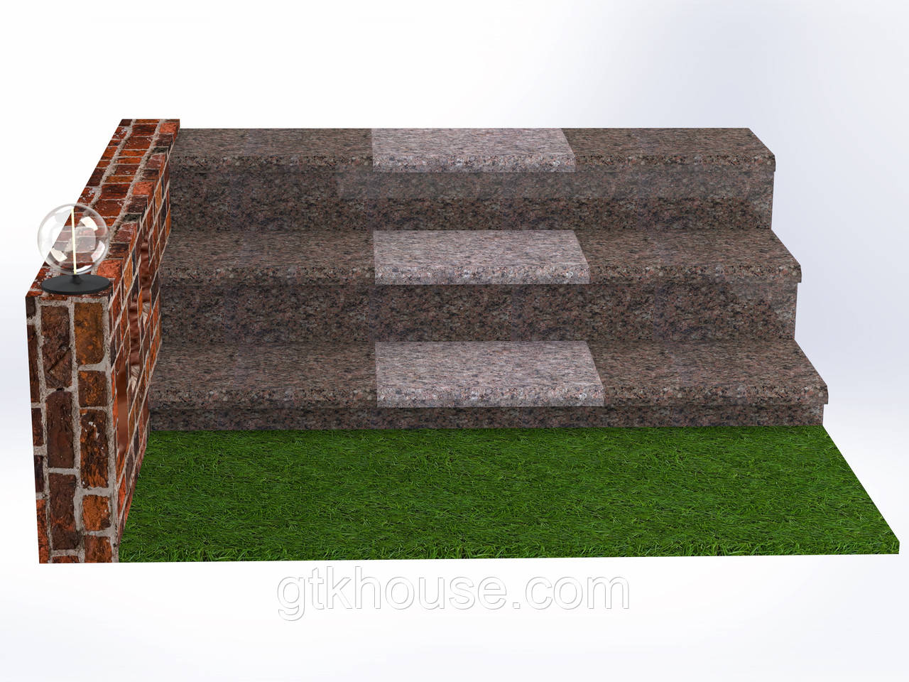 Плитка гранітна для ступенів Василівка (Розмір - 300×400×30), фото 1