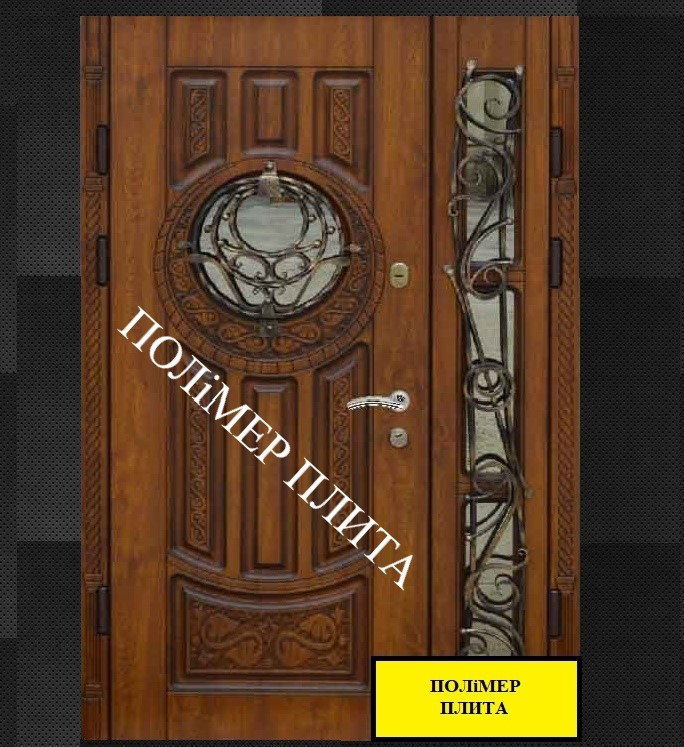 Двері вхідні з полімер плитою з куванням