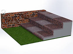 Плитка для сходів з Токівського граніту 300×400×30