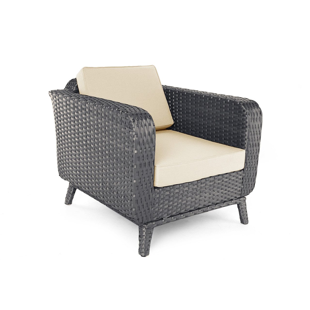 Крісло садове Теннессі без текстилю каркас алюміній віск.ротанг L12, A01 (Pradex ТМ)