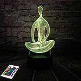3D світильник з пультом і акумулятором 3D Lamp Йога (LP-3000), фото 3