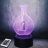 3D-світильник з пультом і акумулятором 3D Lamp Птах (LP-2968), фото 6