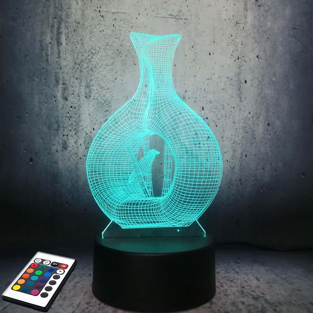 3D-світильник з пультом і акумулятором 3D Lamp Птах (LP-2968)