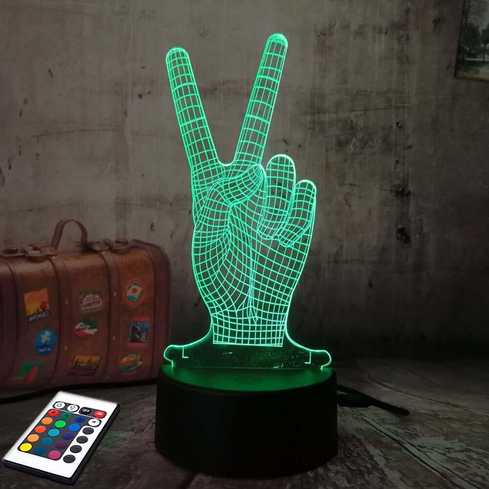3D світильник з пультом і акумулятором 3D Lamp Вікторі (LP-2960)