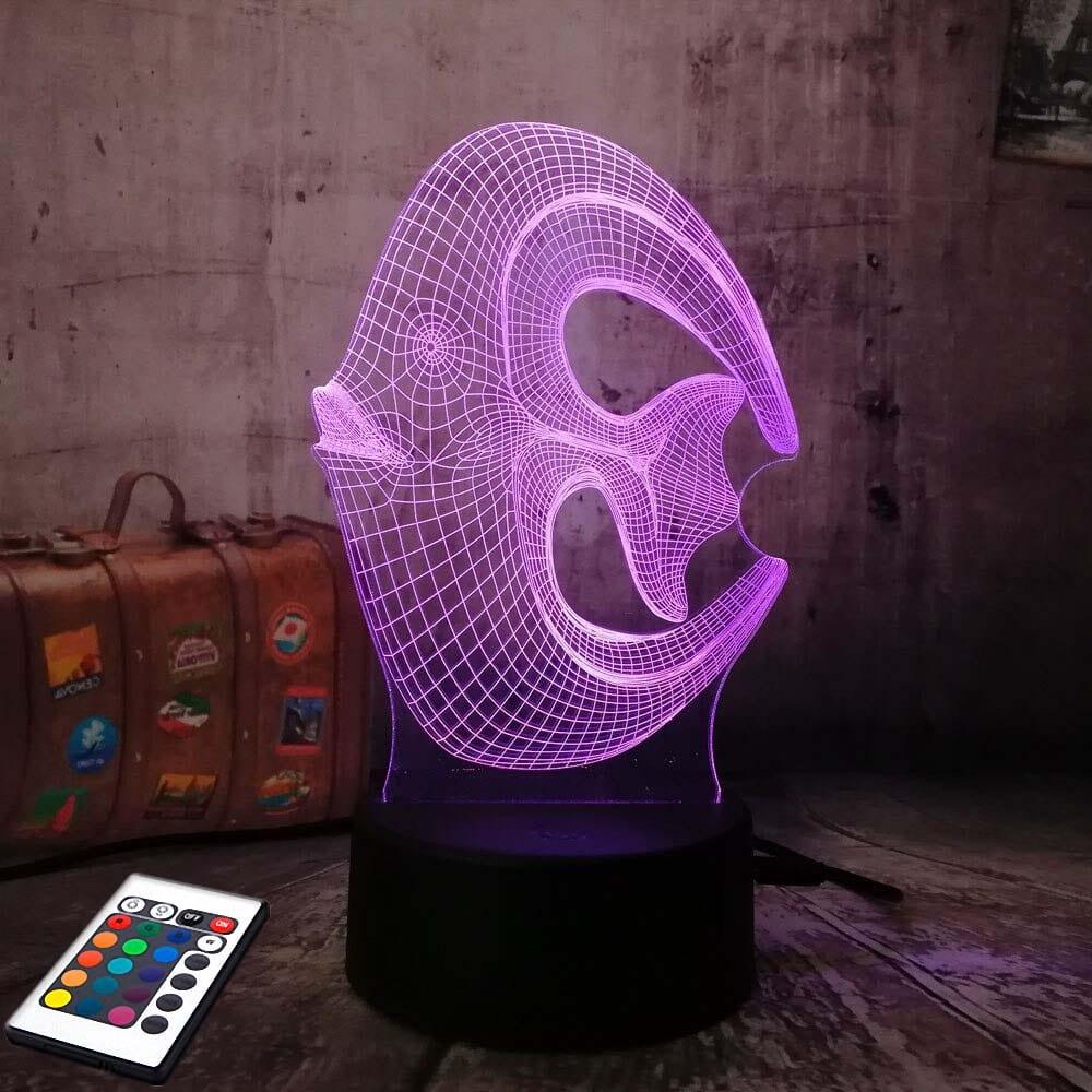 3D світильник з пультом і акумулятором 3D Lamp Рибка (LP-2952)