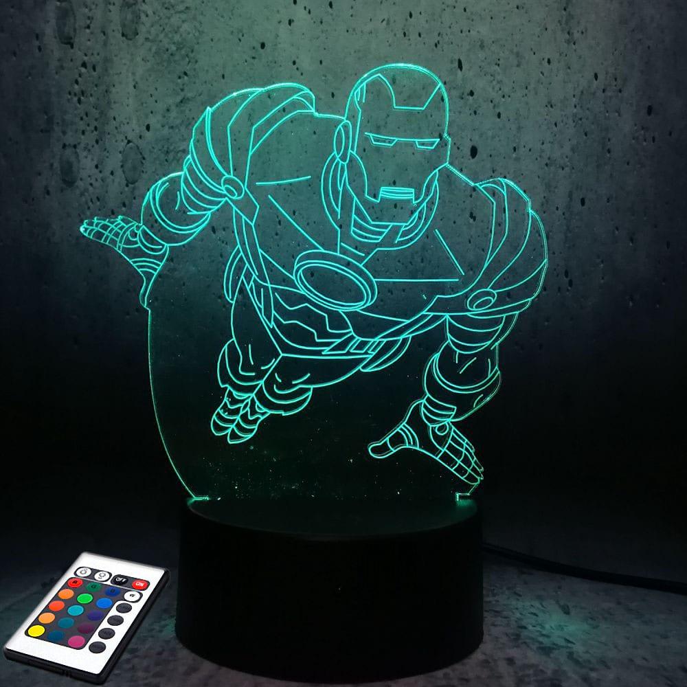 3D світильник з пультом і акумулятором 3D Lamp Залізна людина v.2 (LP-2904), фото 1