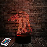 3D-світильник з пультом і акумулятором 3D Lamp AT-AT (LP-2896), фото 3