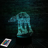 3D-світильник з пультом і акумулятором 3D Lamp AT-AT (LP-2896), фото 5